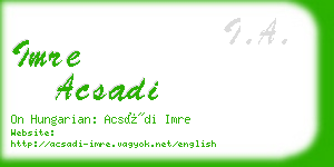 imre acsadi business card